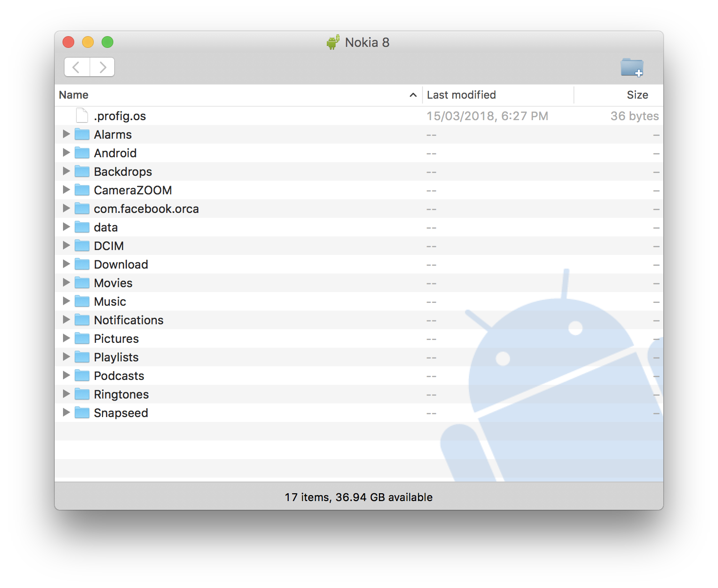 download images from android to mac